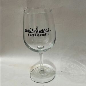 Malibu Wines & Beer Garden Glass 12 Oz 7 1/2 In Tall 2 1/4 In Round Black Letter